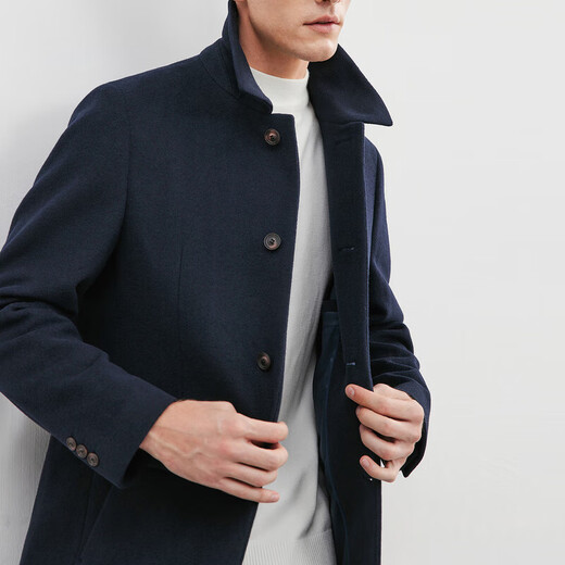 Seven Wolf Woolen Coat Men's Coat Fall and Winter Fashion Casual Lapels Clean Color Woolen Soft Warm Comfort Men's Clothing