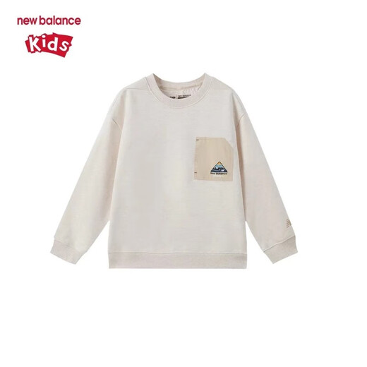 newbalance nb童装25年春季新款男女儿童百搭休闲运动圆领套头卫衣7ZF12053 7ZF12053-KH 120 cm