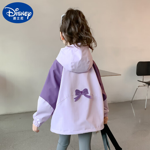 G.DUCKKIDS girls spring clothing windproof jacket children's clothing 2025 new fashionable big children's hooded girl spring and autumn top purple 150 cm