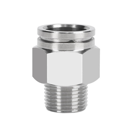 EXSN 304 stainless steel pneumatic connector PC male thread straight air pipe connector quick plug male thread connector PC10-02