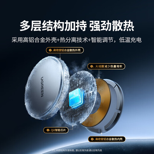 Green Lian Qi2 certification is suitable for Apple wireless charger MagSafe magnetic fast charging real 15W mobile phone charging board iPhone16/15/14/13/12ProMax/PLUS headphones
