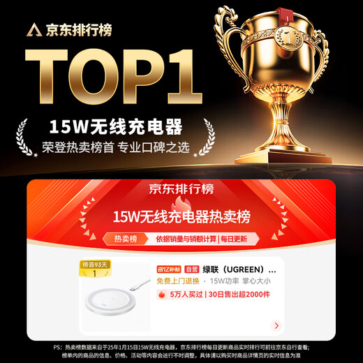 绿联适用苹果无线充电器iPhone16/15/14/13ProMax/12/X/8P华为小米三星安卓手机耳机15W桌面充电板底座