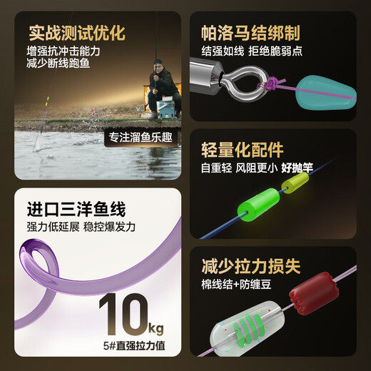 
The main line composition of the Handing fishing line group, the crucian carp fishing line is universal, the comprehensive line group 3.0#/7.2 meters 2 volumes