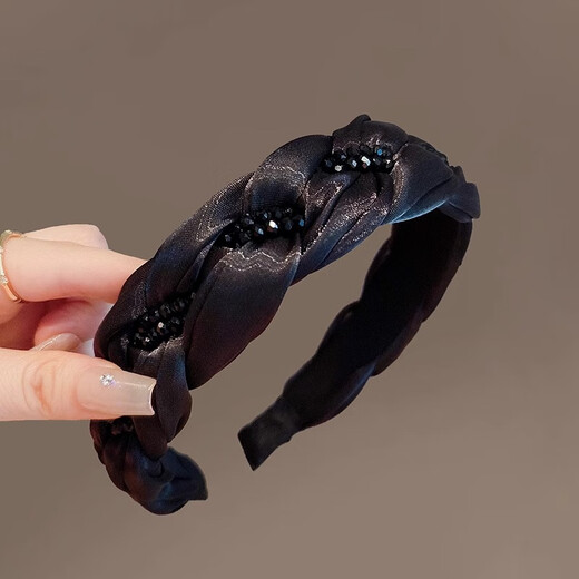 Kamalun (KAMALUN) light luxury women's headband 2025 new high-ceiling face washband hairpin headband high-end going out headwear black brand gift box