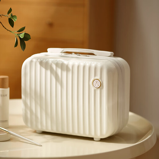 
He Jiagong Travel Makeup Bag Women's 2025 New Portable Large Capacity Hand-Outed Luggage Outdoor Washing and Cosmetic Storage Bag Crescent White [Lockless Model Can Be Boarded]