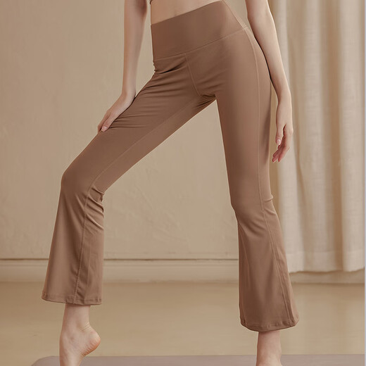 LULUUVTTOH High Waist Hip Lifting Yoga Pants Women's Nude Flared Pants Seamless Stretch Pants Pilates Sports Fitness Wide Leg Pants Scented Whale Blue M Recommended 95-110 Jin Jin equals 0.5 kg