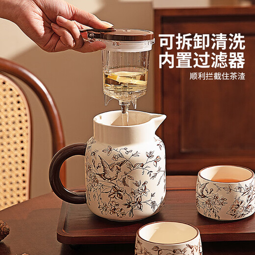 Modern Housewife Teapot Set Moving to a New Home Ceramic Mug Cup Wedding Gift Teacup Water Cup Tea Set Magpie Dengzhi Teapot Set - One Pot, Four Cups + Tray