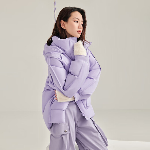 雪中飞【反季清仓】百搭经典时尚双重门襟包容宽松女士中长款羽绒服女 浅酡粉|1591 M /165/88A