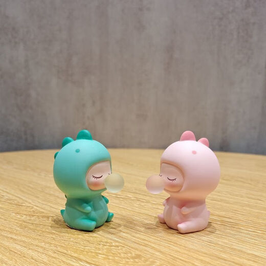 Desktop mignons petits ornements créatifs chambre fille coeur midi dessin animé cadeau car portier décoration mignon dragon de bulle verte mignonne [un paquet]