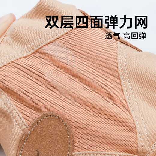 Baiwu Dance Garden Baiwu Children's Dance Shoes for Women's Soft Sole Professional Stretch Cloth Practice Dance Shoes 121131010 Meat Powder 37