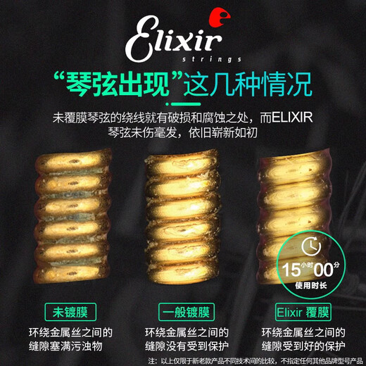 Elixir Electric Guitar Strings Elix Three Set Nanoweb revêtu de guitare en revêtement 309010 16542 revêtement extra mince 10-46 (12052 trois ensembles