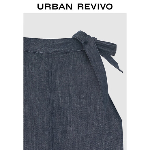 UR2025 Spring New Women's Retro Casual Bow Sleeveless Denim Shirt UYU850007