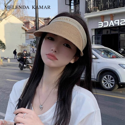 MELENDA KAMAR防晒帽子女夏季2025新款鸭舌帽防紫外线遮阳帽生日礼物送女友老婆 米箍卡其色