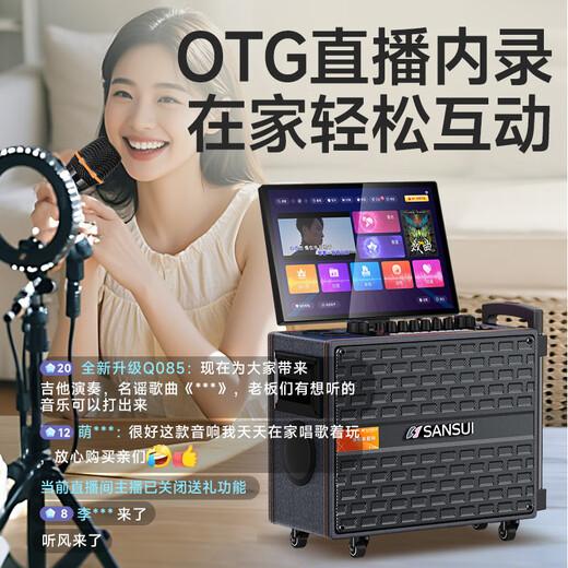 山水（SANSUI）户外K歌专用 家庭ktv音响套装 卡拉ok一体机 家用唱歌全套设备移动智能蓝牙吉他民谣乐器音箱 Q085