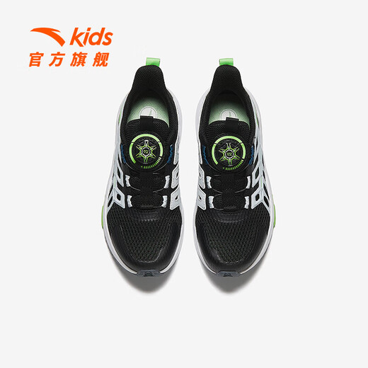 ANTA Children's Sandals Universal Big Children's Shoes 2025 Summer New Product Knob Buckle Mesh Breathable Small Warship Frame Shoes Beach Black/Cloud Gray-4 35