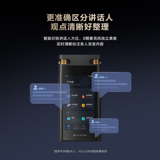科大讯飞AI录音笔SR702星火版 免费录音转文字 智能降噪录音器 专业录音设备录音机 多语种同声传译