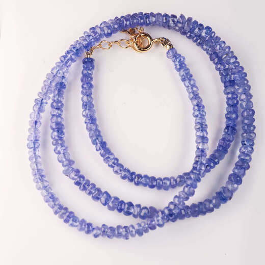 Li Shen S925 silver gold plated natural tanzanite exquisite design necklace small size