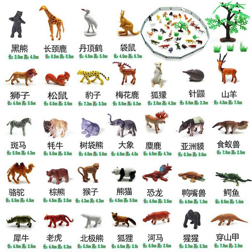 32 Wild Dschungel Simulation Tiermodell Set Spielzeug Kinder Dinosaurierspielzeug Tiger Lion Boy Geschenk (Insekt + Schmetterling + Vogel + Wild) 53 Geschenke