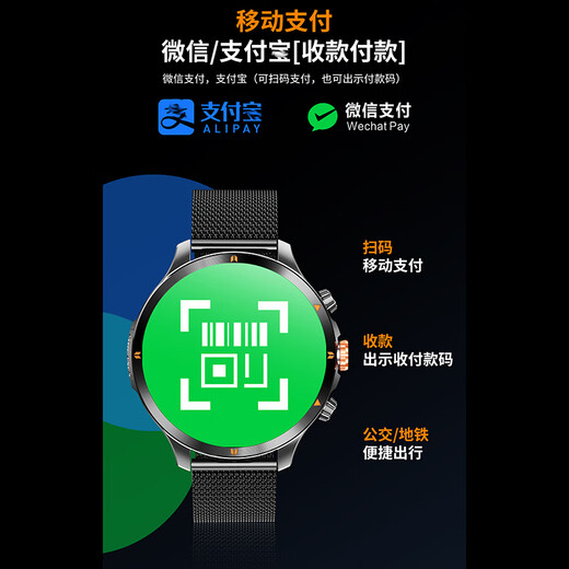 
Hobsest [Dual System] 5G Smart Phone Watch Bluetooth Can Plug the Internet QQ WeChat Video Call Adult Teenagers Junior High School Students Blood Pressure Heart Rate Sports Watch Men Black and Black Steel + Dual System + APP Any Download + NFC + Hand Raise the Screen
