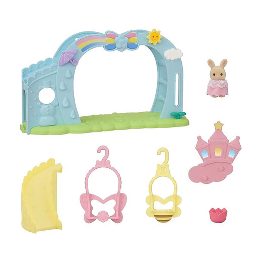 
Sylvanian families Japanese version of kindergarten swing slide, play house girl toy doll set, birthday gift for children