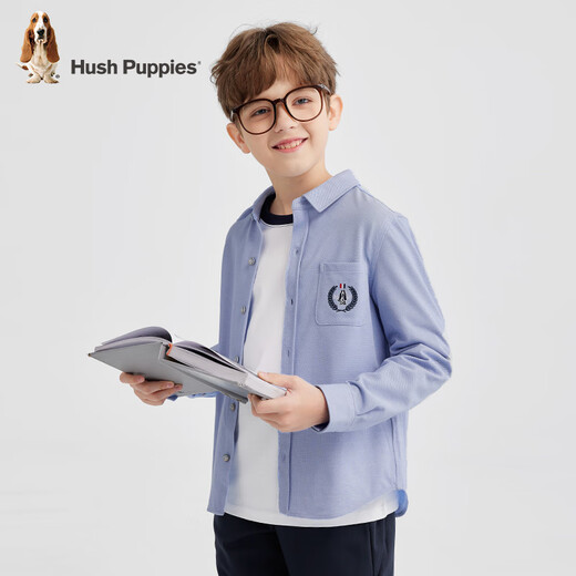 Hush Puppies College Style Children's Clothing Children's Boys' Spring Fashion Elegant Style Children's Shirt Oxford Color 170