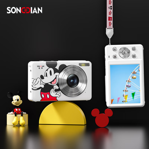 松典（SONGDIAN）迪士尼米奇联名款数码相机卡片迷你照相机dc405 白色【官方标配】+32G内存卡