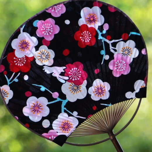 [9755 People Recolect] Fan de ronda Fan Fan Bamboo Summer Cotton Linen Cloth Classical Palm Fan China Handmade Palace Buddhist como Destino [Color aleatorio]