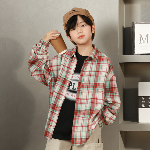 LUSON Chen Dazhu Boys' Shirts Spring and Autumn New Boys Casual Jackets Children's Thin Early Autumn Shirts New Year's Eve Clothes