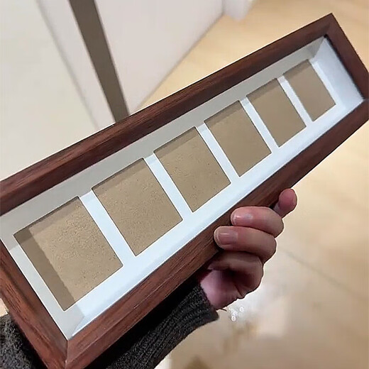 Listening to the money and looking at the photo frame, RMB Mao Zedong photo frame, six-frame coin, one hundred yuan painting photo frame, collection coin desktop setting, bright coffee color, portrait style, 37*10.5*2.5cm