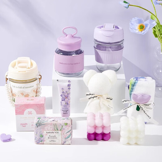 Qianliyuan Dragon Boat Festival Festival Souvenir Gift Практические призы сотрудники благополучия Компания Creative Gift Dired Purple [портативная чашка + крем для рук + цветочное полотенце]