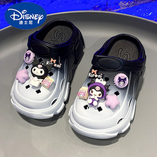 Disney (Disney) zapatos infantiles zapatillas para niñas verano 2025 Nuevo al aire libre anti-slip shole sole sole zapatos niña kulomi negro 24