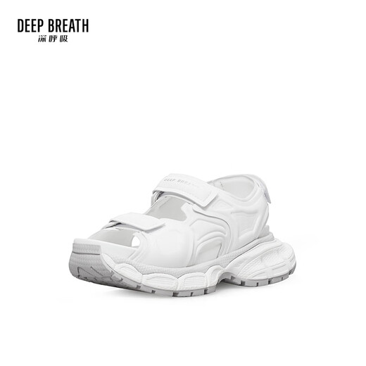 DEEP BREATH深呼吸女鞋休闲魔术贴厚底凉鞋女AX14110 白 34