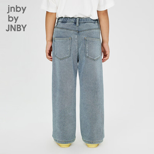 jnby by JNBY[薄绒]江南布衣童装水洗牛仔直筒长裤秋冬男女童儿童1OAE12350 993/牛仔深兰 130cm