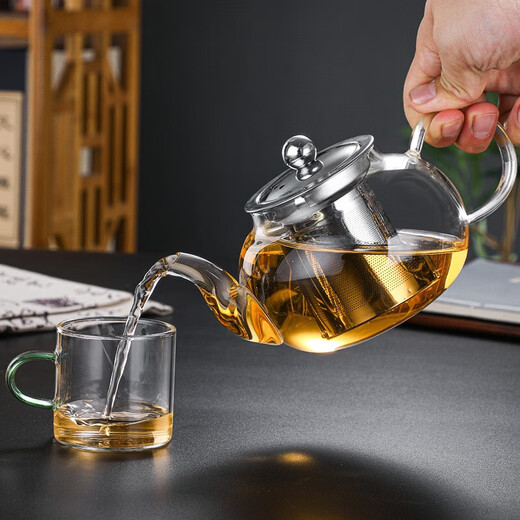 Yafeng stainless steel filter thickened heat-resistant glass tea water separation teapot electric ceramic stove heated glass tea set single pot 600ml