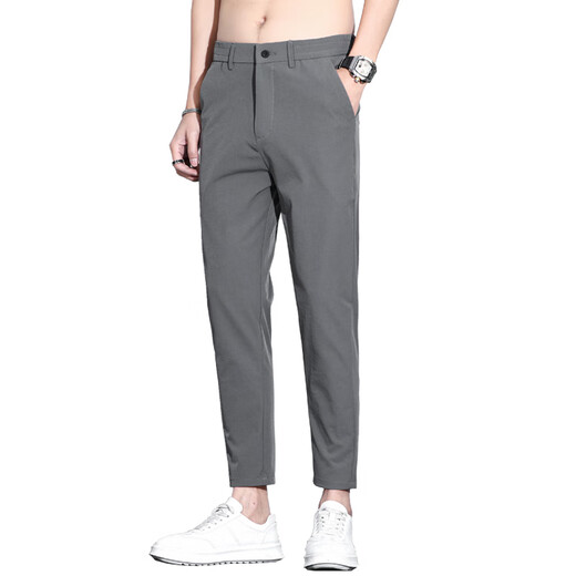 
JEEP SPIRIT casual pants for men's summer thin 2025 new nine-point pants slim and versatile thin straight and fashionable all-match long pants 9905 nine-point dark gray + nine-point light gray 33 Suggested 140-150Jin [Jin equals 0.5 kg]