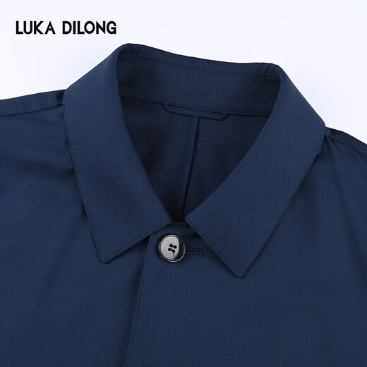 Lucadilong [100% Merinowolle aus Italien importiert] Leichte Luxus-High-End-Herren-Business Executive Jacket Coat Royal Blue M (48)