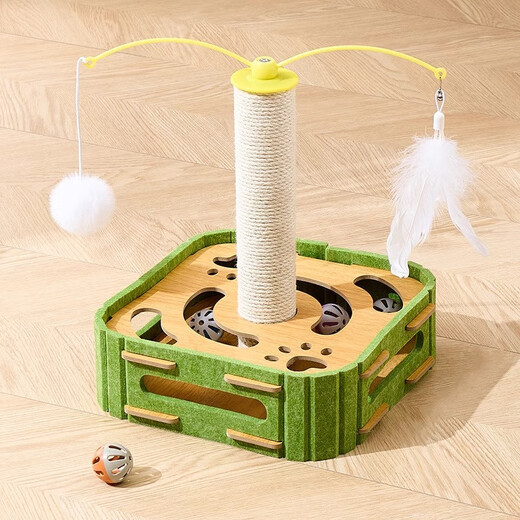 Pet Neighbor Cat Toy Cat Self-Happiness and Boredom Relief Artifact Cat Scratching Board Pet Puzzle Maze Hole Box Bell Ball Round