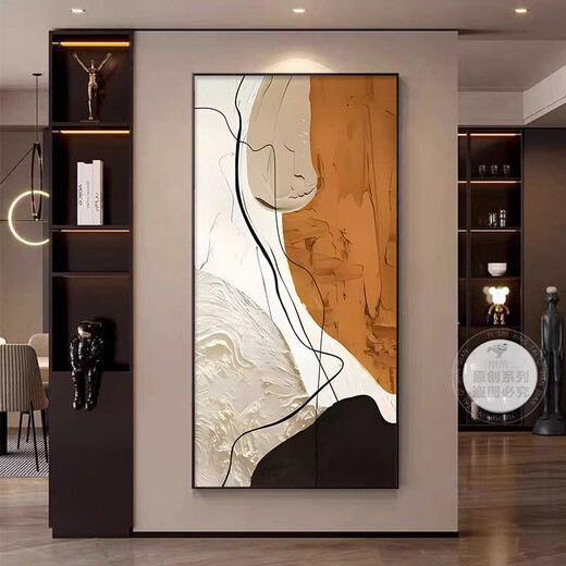 Huaixue Modern Imine Entrée Peinture décorative Résumé Salon Room Entrée Porte opposée Porte suspendue Peinture Luxur Luxury Corridor Murridor E1396 SURAN ART B 80 * 160 (RECOMMANDE 1,0-2 MELLE MUR) TEXTRE CHIE