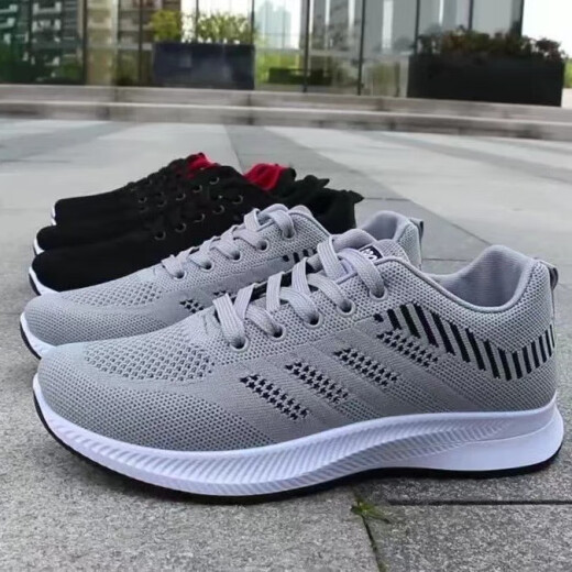 2025 Zapatos para hombres de primavera y verano New Men's Mesh al aire libre al aire libre Versátiles Versátiles Run-Up Sports Sports 212 Gray 42