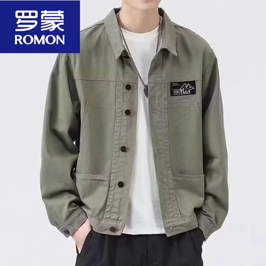 Romonjacke Herren Frühling und Herbst 2025 Neues Hemd Revers Herbst Herren Work Jacke Frühherbst-Jacke Top [Upgrade-Version] K1883 Black M [Empfohlen 90-120 Jin [Jin ist gleich 0,5 kg]]