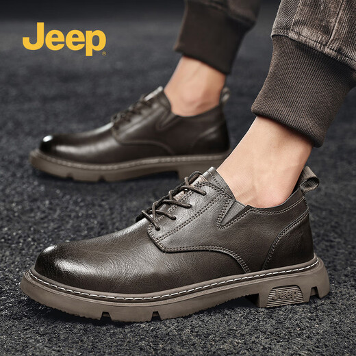 Jeep Jeep men's shoes spring and autumn leather shoes men's business formal shoes British style small leather shoes workwear casual sneakers