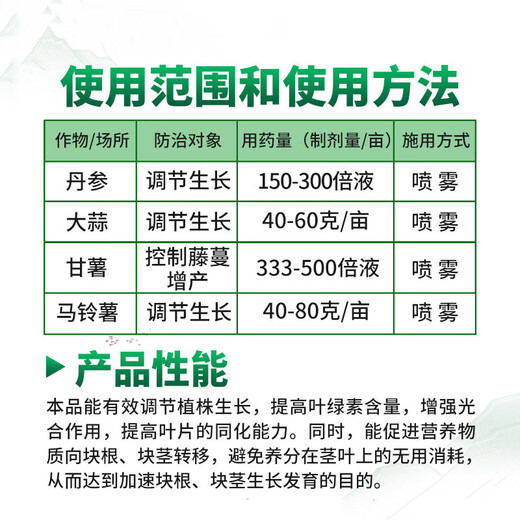 Guoguang Gaopeng 10% methylphenidate, potato, sweet potato, garlic, salvia miltiorrhiza, control pesticide, plant growth regulator 30g