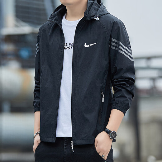 Sun protection clothing men's summer thin coat lightweight new breathable anti-UV ice silk fishing sun protection clothing men's quick-drying light gray 2XL