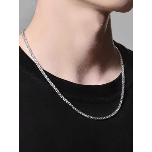 Guanpu Pavilion Fat Donglai's same style pt950 platinum Cuban chain new boys platinum keel necklace men's trendy brand versatile platinum width 3mm length 45cm