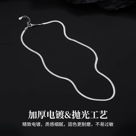 Chinese Gold Snake Bone Chain Silver Necklace Men's Trendy Zodiac Year Snake Shape Chain for Boys Birthday Gift for Boyfriend and Husband Anniversary Blade Snake Bone Chain Jingsuda