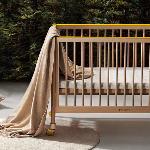 Babycare Mengke pro crib + baby mattress 4D air fiber double-sided mattress + bedding 7-piece set