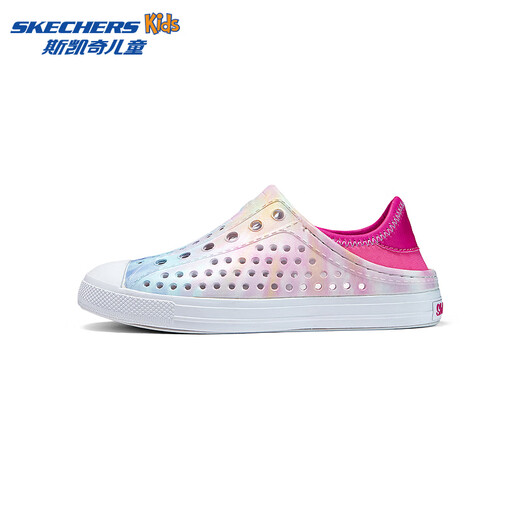 Skechers Skechers Children's Shoes Girls' Croc Shoes Beach Shoes Summer One-Piece Printed Breathable Children's Sandals 308004L Rainbow Light Pink/LTPK 37