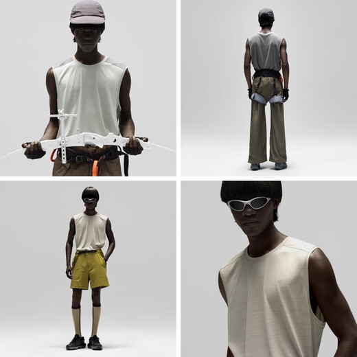 Stickstoff in Banane 501drypro Männer schnell trocknend Spleißen Weste Schweißabsorbing und antibakteriell atmungsaktives Netz ärmellose Sportfitness T-Shirt Haimo Green Mining Asche XL