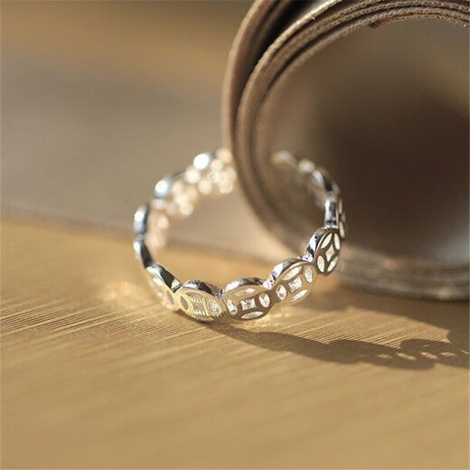 ROSENA SAMMI copper coin S9999 sterling silver ring open female fashion versatile transfer fresh silver jewelry index finger ring finger sterling silver * copper coin ring 4.22 grams strong