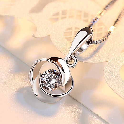 Guanpuge Fat Donglai same style pt950 platinum necklace with pendant PT950 necklace girlfriend gift platinum necklace versatile beads rose platinum pendant + (flower chain)